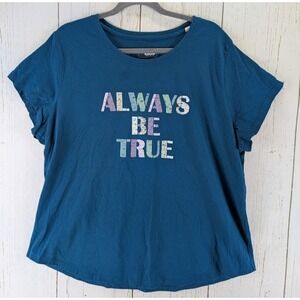 Sonoma Size XXL Dark Blue ALWAYS BE TRUE Short Sleeve Cotton Top‎